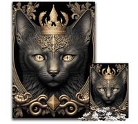 Jigsaw Puzzle 1000 Pieces King Cat Golden Art Deco Jigsaw Puzzles for Adults Perfect Home Or Office Decor, Ideal 26X38CM/10.23x14.96inch