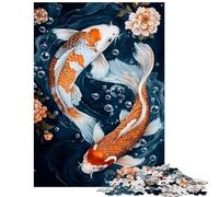 Jigsaw Puzzle 1000 Pieces Koi Harmony Jigsaw Puzzles for Adults Hand Speed Race Difficult And Challenge for Is Ideal As A Gifts (38x52cm/1000pcs)
