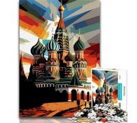 Jigsaw Puzzle 1000 Pieces Kremlin of Moscow Colors Educational Family Game Staycation Kill Time Educational Toy (size 50x75cm)