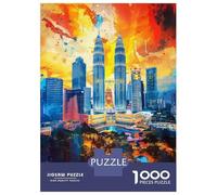 Jigsaw Puzzle 1000 Pieces Kuala Lumpur Art Jigsaws for Adults Brain Teaser Game Improve Memory Deal As Gifts for The Whole Family 52x38cm/1000pcs