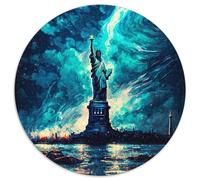 Jigsaw Puzzle 1000 Pieces Lady Liberty Oil Painting Paper Jigsaw Puzzles DIY Decoration Brain Challenging (67.5x67.5cm)