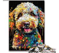 Jigsaw Puzzle 1000 Pieces Lagotto Romagnolo Dog Art Jigsaw Puzzles size 26x38cm Brain Teaser Game, Interactive Family Game, Suitable for Ages 14+