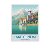 Jigsaw Puzzle 1000 Pieces，Lake Geneva Switzerland，Paper Children Toys Decompression Game（50x70cm）-FE17