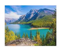 Jigsaw Puzzle 1000 Pieces，Lake Two Jack: Water and Coniferous Forests, Rocky Mountains, Canada，Adult Puzzle Kids Puzzle wooden Puzzle Toy DIY Kit Home Decor（75x50cm）-V45