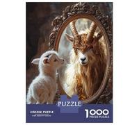 Jigsaw Puzzle 1000 Pieces Lamb And Golden Ram Adult Jigsaw Puzzle Brain Teaser Game Staycation Kill Time Deal As Gifts for The Whole Family 52x38cm/1000pcs