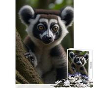 Jigsaw Puzzle 1000 Pieces Lemur Primates Jigsaw Puzzles for Adults Hand Speed Race Difficult And Challenge for Is Ideal As A Gifts (38x26cm)