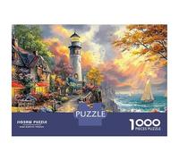 Jigsaw Puzzle 1000 Pieces Lighthouse on A Vibrant, Sunlit Coastal Path Jigsaw 52x38cm/1000pcs Toy for Adults And Kids Challenging Creative Family Game DIY Cardboard