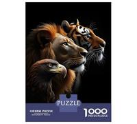 Jigsaw Puzzle 1000 Pieces Lion Tiger Eagle, Wild Life Portrait Puzzles for Adults Toy Wall Decor Hand Speed Race Deal As Gifts for The Whole Family 38x26cm/1000pcs