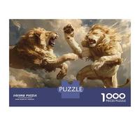 Jigsaw Puzzle 1000 Pieces Lion Vs. Lion Epic Battle! Puzzles for Adults Toy Wall Decor Hand Speed Race Deal As Gifts for The Whole Family 70x50cm/1000pcs
