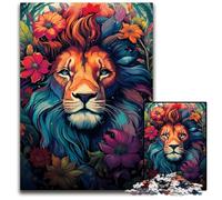 Jigsaw Puzzle 1000 Pieces Lion's Colorful Psychedelic Jigsaw Puzzles Creative Family Game & Home Decor, for Teenagers 1000 PCS(75x50cm)
