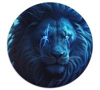 Jigsaw Puzzle 1000 Pieces Lions of Storm Round Cardboard Jigsaw Puzzles Educational Activity for Cognitive Skills Cognitive Skill Improvement 67.5x67.5 cm