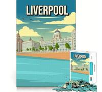 Jigsaw Puzzle 1000 Pieces Liverpool Cityscape Accurate Joint Fun Mind Exercise Toy Peace Time Play Christmas Art Piece (50x75cm)