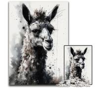 Jigsaw Puzzle 1000 Pieces Llama Beauty Watercolor paper Puzzles Challenging Brain Teaser Family Activity Home Decor 1000 PCS(38x26cm)