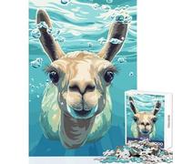 Jigsaw Puzzle 1000 Pieces Llama Underwater Portrait Jigsaw Puzzles for Adults Hand Speed Race Difficult And Challenge for Is Ideal As A Gifts (38x52cm)