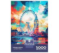 Jigsaw Puzzle 1000 Pieces London Art Jigsaws for Adults Brain Teaser Game Improve Memory Deal As Gifts for The Whole Family 38x26cm/1000pcs