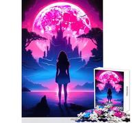 Jigsaw Puzzle 1000 Pieces Luminous Metropolis Jigsaw Puzzles for Adults Hand Speed Race Difficult And Challenge for Is Ideal As A Gifts (38x52cm)