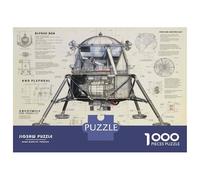 Jigsaw Puzzle 1000 Pieces Lunar Landing Module Blueprint Adult Jigsaw Puzzle Brain Teaser Game Staycation Kill Time Deal As Gifts for The Whole Family 70x50cm/1000pcs