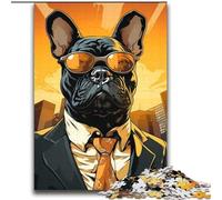 Jigsaw Puzzle 1000 Pieces Mafia Boss Bulldog Educational Family Game Staycation Kill Time Educational Toy (size 38x52cm)