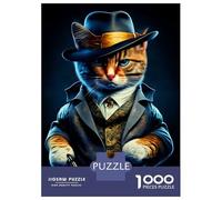 Jigsaw Puzzle 1000 Pieces Mafia Cat Jigsaws for Adults Brain Teaser Game Improve Memory Deal As Gifts for The Whole Family 38x26cm/1000pcs