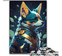 Jigsaw Puzzle 1000 Pieces Magic Realism Corgi Dog Made of Wood, Interactive Family Game, Suitable for Ages 14+ 50x75cm Brain Teaser Game for Teenagers, Perfect