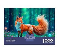Jigsaw Puzzle 1000 Pieces Magical Fox in Fantasy Forest Adult Jigsaw Puzzle Brain Teaser Game Staycation Kill Time Deal As Gifts for The Whole Family 70x50cm/1000pcs