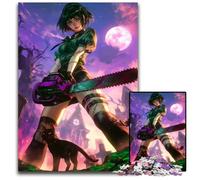 Jigsaw Puzzle 1000 Pieces Massacre Goth Girl Jigsaw Puzzles for Adults Challenging Brain Teaser Family Activity Home Decor 1000 PCS(38x26cm)