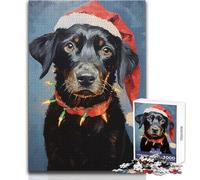 Jigsaw Puzzle 1000 Pieces Merry Christmas Santa Dog Toys Educational Games Analysis And Logic Secret Santa Gifts Size 50x75cm