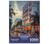 Jigsaw Puzzle 1000 Pieces Miami Art USA Jigsaws for Adults Brain Teaser Game Improve Memory Deal As Gifts for The Whole Family 38x26cm/1000pcs