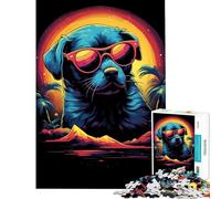 Jigsaw Puzzle 1000 Pieces Miami Vice with Retro Dog Help The Brain Exercise Home Decoration Anti-Stress Toys Suitable for Ages 14 And Up (50x75cm)
