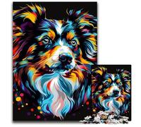 Jigsaw Puzzle 1000 Pieces Miniature American Shepherd Dog Puzzles for Adults Family Interactive Game, Craft Gift with Colorful Artwork 26X38CM/10.23x14.96inch