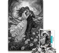 Jigsaw Puzzle 1000 Pieces Monochrome Melody Tough Challenge Anti-Stress Toys Suitable for Ages 14 And Up (size 50x75cm)