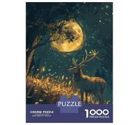 Jigsaw Puzzle 1000 Pieces Moonlit Deer Adult Jigsaw Puzzle Brain Teaser Game Staycation Kill Time Deal As Gifts for The Whole Family 38x26cm/1000pcs