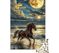 Jigsaw Puzzle 1000 Pieces Moonlit Horse Gallop Puzzles 70x50cm/1000pcs Gift For Kids Challenging Creative Family Game DIY Cardboard