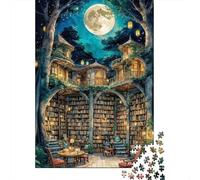 Jigsaw Puzzle 1000 Pieces Moonlit Treehouse Library Jigsaw 70x50cm/1000pcs Gift For Kids Challenging Creative Family Game DIY Cardboard