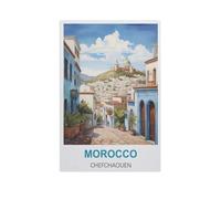 Jigsaw Puzzle 1000 Pieces，Morocco Chefchaouen，Large Family Puzzle Game Artwork for Adults Teens（50x70cm）-GJ14