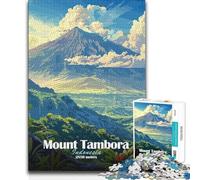 Jigsaw Puzzle 1000 Pieces Mount Tambora, Indonesia Tough Challenge Anti-Stress Toys Suitable for Ages 14 And Up (size 38x52cm)
