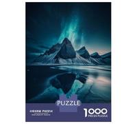 Jigsaw Puzzle 1000 Pieces Mountain Reflection Under Aurora Borealis Jigsaws for Adults Brain Teaser Game Improve Memory Deal As Gifts for The Whole Family 38x26cm/1000pcs