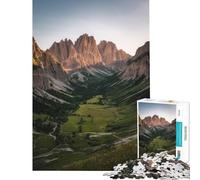 Jigsaw Puzzle 1000 Pieces Mountain Valley Landscape Help The Brain Exercise Home Decoration Anti-Stress Toys Suitable for Ages 14 And Up (38x52cm)