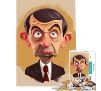 Jigsaw Puzzle 1000 Pieces Mr. Bean Cartoon Portrait Brain Intelligence Challenge Addictive Toys Impossible Game Stress Reliever Gifts Ideas (Size 75x50cm)