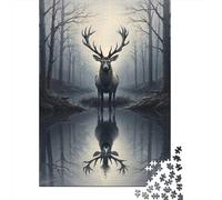 Jigsaw Puzzle 1000 Pieces Mystical Deer Forest Puzzles 52x38cm/1000pcs Gift For Kids Challenging Creative Educational Games DIY Cardboard