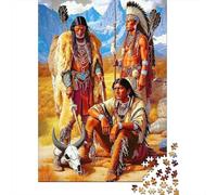 Jigsaw Puzzle 1000 Pieces Native American Warriors Puzzles 38x26cm/1000pcs Gift For Kids Stress Reliever Educational Games DIY Cardboard