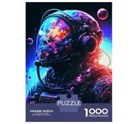 Jigsaw Puzzle 1000 Pieces Neon Astronaut Jigsaws for Adults Brain Teaser Game Improve Memory Deal As Gifts for The Whole Family 52x38cm/1000pcs