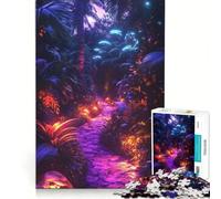 Jigsaw Puzzle 1000 Pieces Neon Jungle Path Brain Teaser Game Difficult Challenge Gifts for Friends And Family 38x52cm