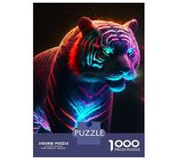 Jigsaw Puzzle 1000 Pieces Neon Tiger Jigsaws for Adults Brain Teaser Game Improve Memory Deal As Gifts for The Whole Family 38x26cm/1000pcs
