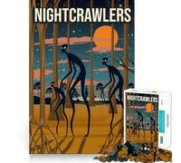 Jigsaw Puzzle 1000 Pieces Nightcrawlers Cryptid Cryptozoology Art Accurate Joint Fun Mind Exercise Toy Peace Time Play Christmas Art Piece (38x26cm)