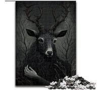 Jigsaw Puzzle 1000 Pieces Nocturnal God Deer Made of Wood, High-Difficulty Brain Teaser for Teenagers 50x75cm An for Christmas Or Birthdays