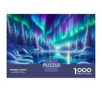 Jigsaw Puzzle 1000 Pieces Northern Lights Over Frozen Lake Puzzles for Adults Toy Wall Decor Hand Speed Race Deal As Gifts for The Whole Family 52x38cm/1000pcs