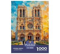 Jigsaw Puzzle 1000 Pieces Notre Dame Cathedral Puzzles 38x26cm/1000pcs Gift For Kids Challenging Creative Family Game DIY Cardboard