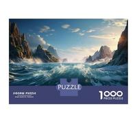 Jigsaw Puzzle 1000 Pieces Ocean Waves And Rocky Islands Adult Jigsaw Puzzle Brain Teaser Game Staycation Kill Time Deal As Gifts for The Whole Family 70x50cm/1000pcs