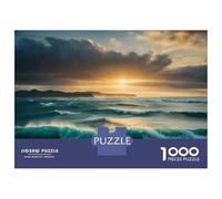 Jigsaw Puzzle 1000 Pieces Ocean Waves Sunset-1 Adult Jigsaw Puzzle Brain Teaser Game Staycation Kill Time Deal As Gifts for The Whole Family 38x26cm/1000pcs